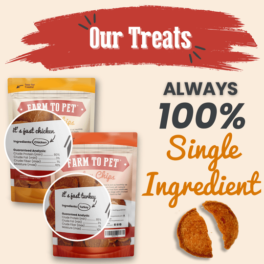 Turkey &amp; Chicken Chip Dog Treat Duo | Single-Ingredient Poultry Treats for Dogs