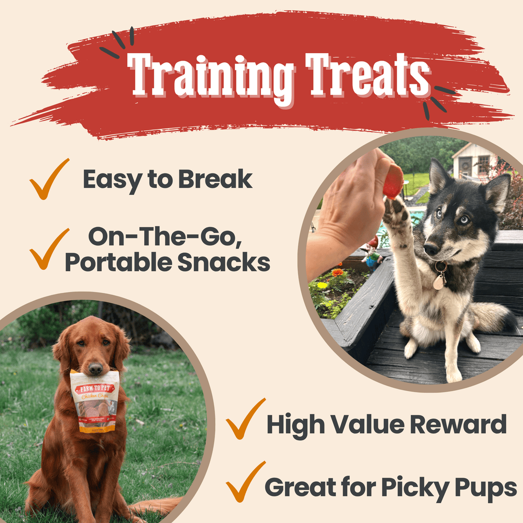 Turkey &amp; Chicken Chip Dog Treat Duo | Single-Ingredient Poultry Treats for Dogs