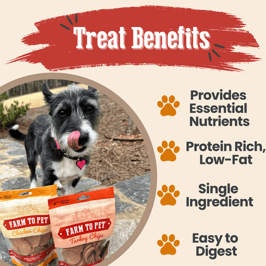 Turkey &amp; Chicken Chip Dog Treat Duo | Single-Ingredient Poultry Treats for Dogs