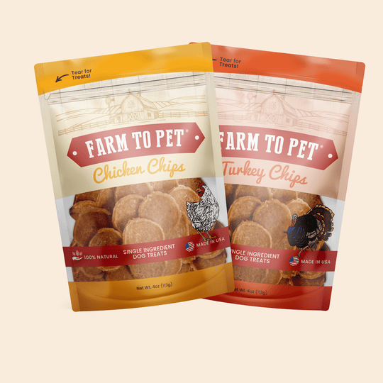 Turkey &amp; Chicken Chip Dog Treat Duo | Single-Ingredient Poultry Treats for Dogs