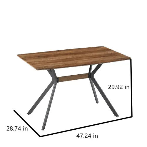 Wood Simple Dining Table with Metal Leg , Eco-friendly Dining Table Set for  Home Kitchecn