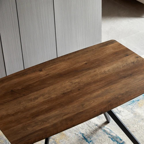 Wood Simple Dining Table with Metal Leg , Eco-friendly Dining Table Set for  Home Kitchecn