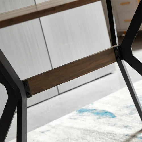 Wood Simple Dining Table with Metal Leg , Eco-friendly Dining Table Set for  Home Kitchecn