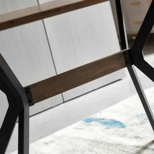 Simple Eco-Friendly Wood Dining Table with Metal Legs