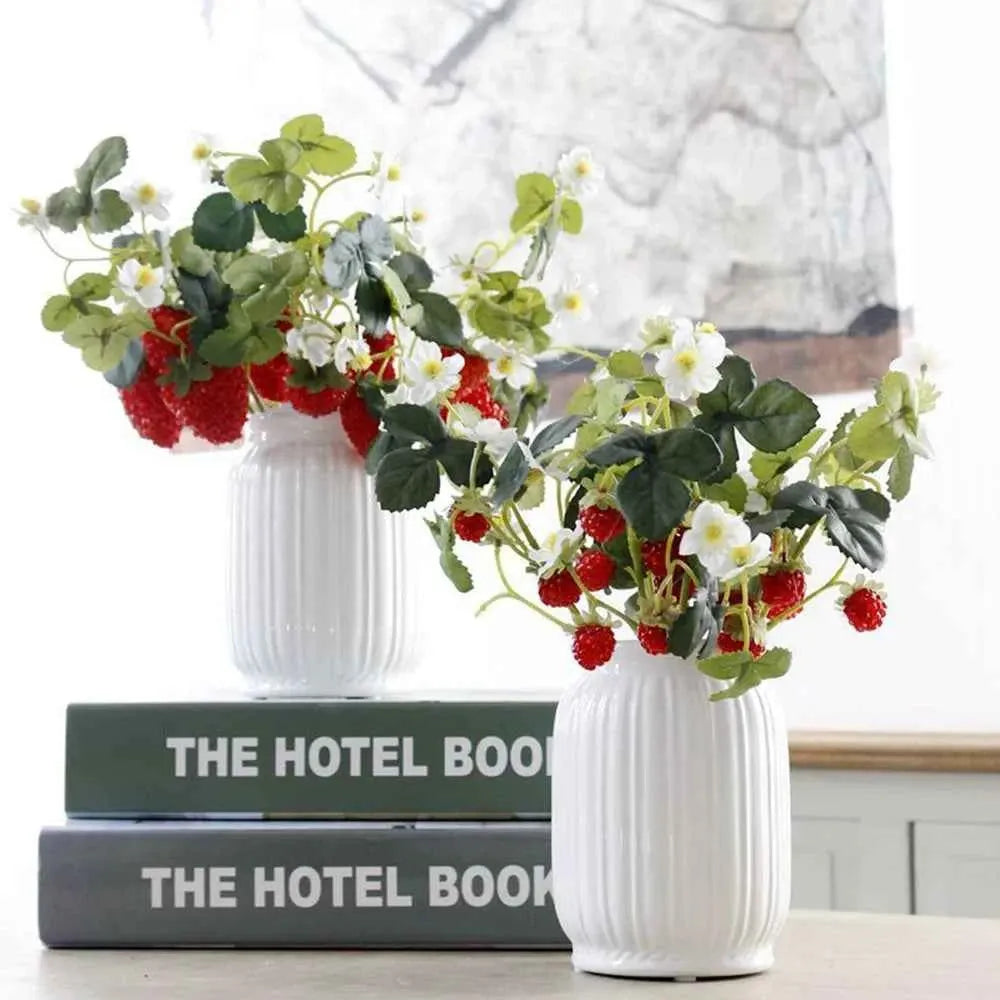 French Frambuesa Artificial Fake Strawberry Fruit Plant Flower Branch Bouquet Wedding Home Decor