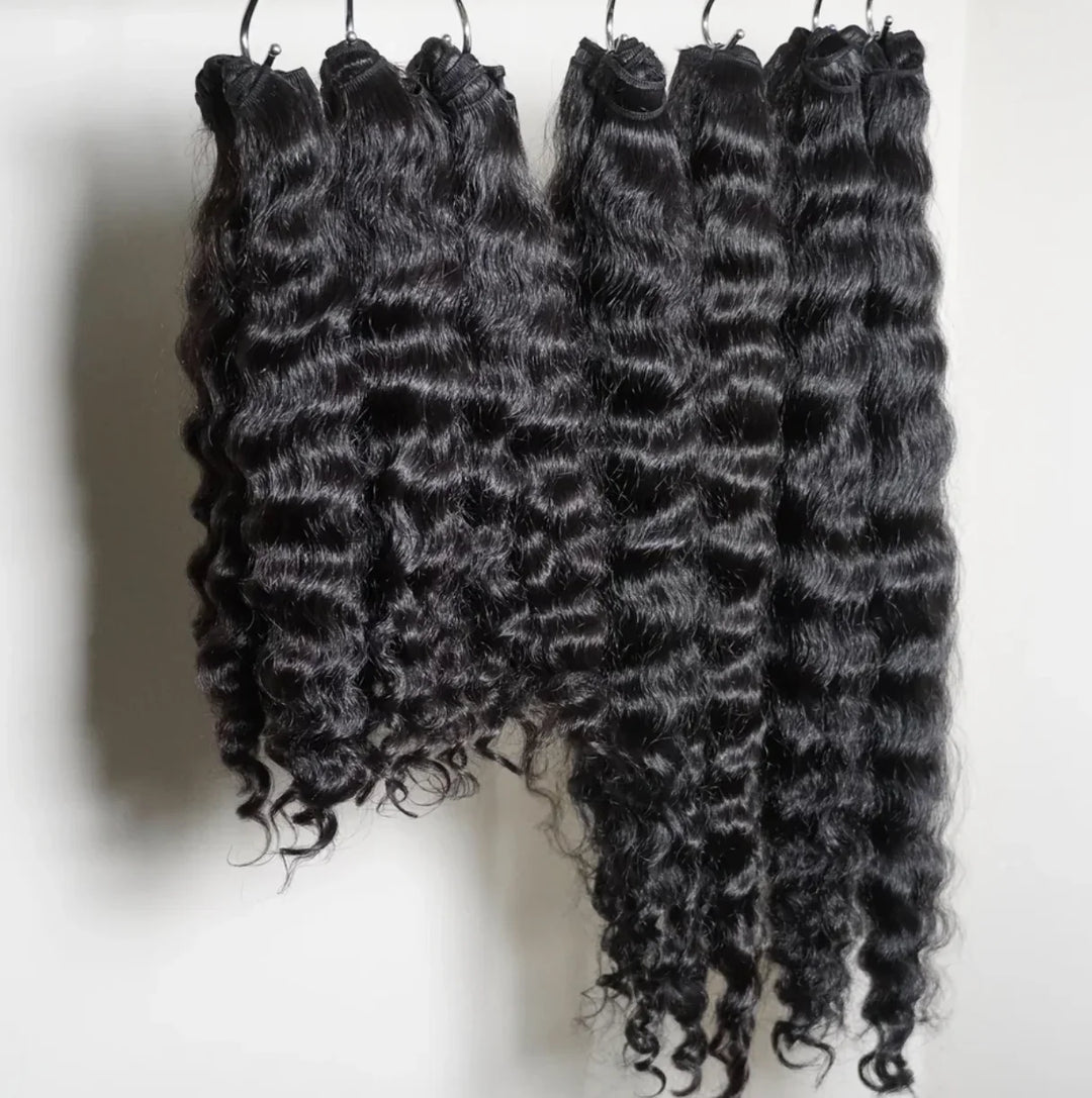 Wholesale  Virgin Cuticle Aligned Natural Raw Hair, Vietnamese Burmese Curly Raw Human Hair Bundles