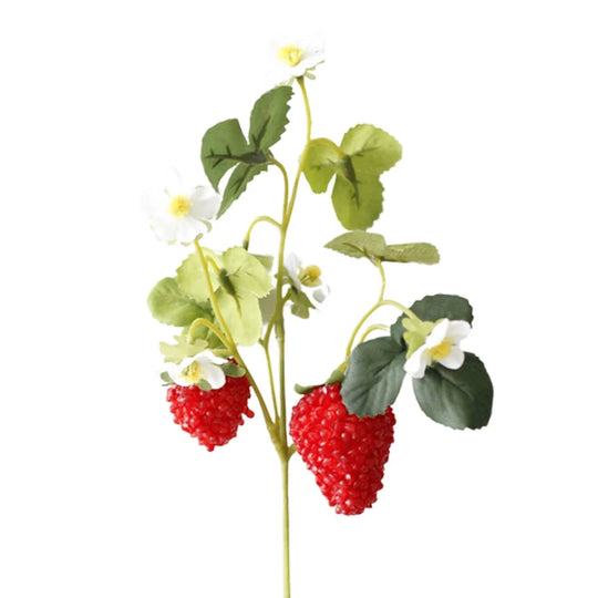 French Frambuesa Artificial Fake Strawberry Fruit Plant Flower Branch Bouquet Wedding Home Decor