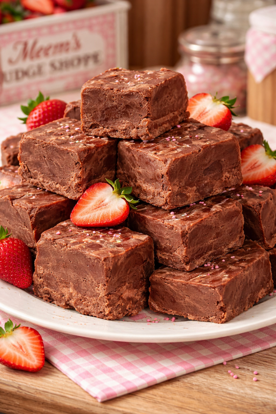 Handmade Chocolate Strawberry Fudge | Meem&