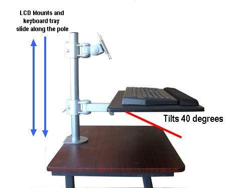 DVC03-KB Ergonomic Keyboard Tray with Mouse Tray for CUZZI DVC Pole Carts