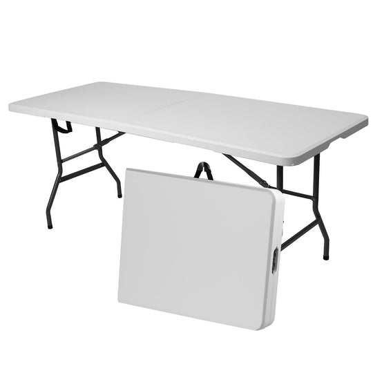 4ft/6ft Portable Plastic Folding Table – Indoor &amp; Outdoor Dining
