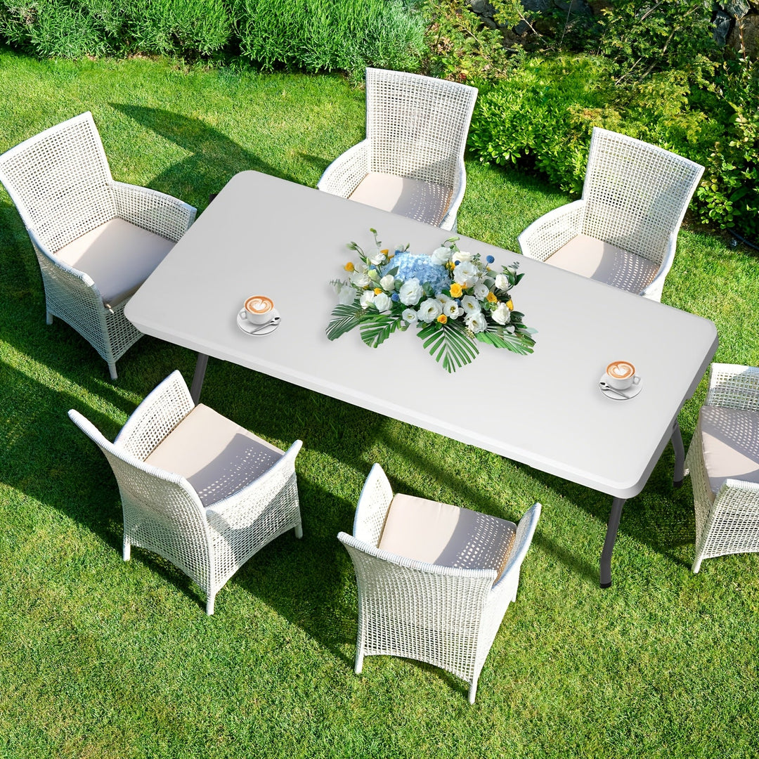 4ft/6ft Portable Plastic Folding Table – Indoor &amp; Outdoor Dining