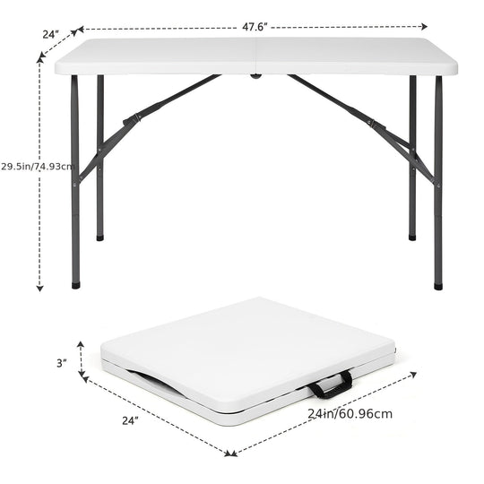 4ft/6ft Portable Plastic Folding Table – Indoor &amp; Outdoor Dining