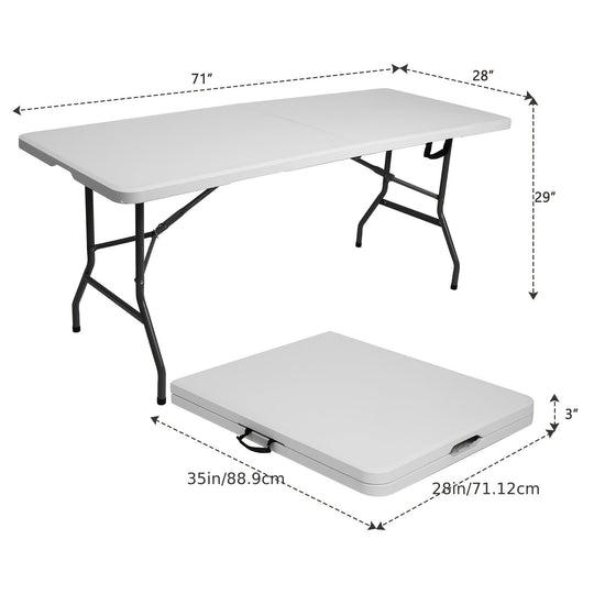 4ft/6ft Portable Plastic Folding Table – Indoor &amp; Outdoor Dining