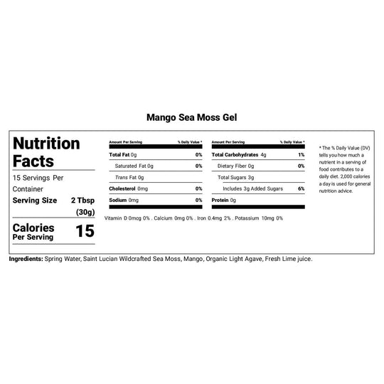 Sea Moss Gel - Mango Flavor 16oz