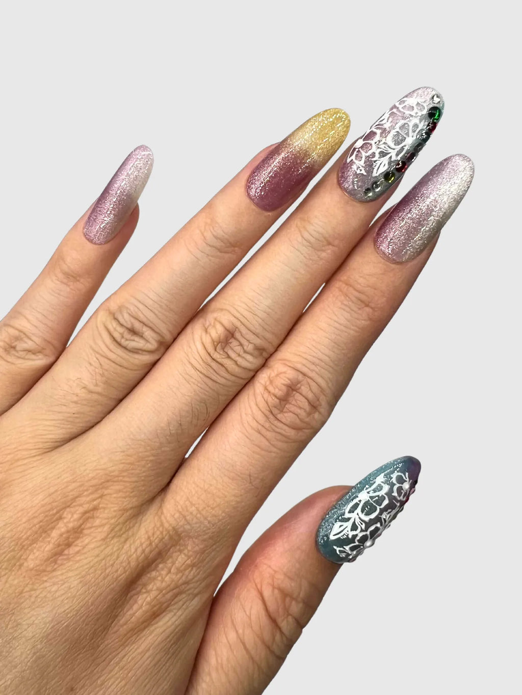 Mermaid Tail Press On Nails - Stunning Handmade Nails