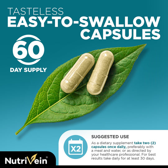 Nutrivein Organic Sea Moss 1600mg Plus Bladderwrack &amp; Burdock - 120 Capsules
