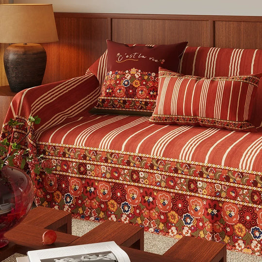 Four Season Red Couch Cover – Stylish, Cat-Proof &amp; Dog-Friendly Sofa Protector