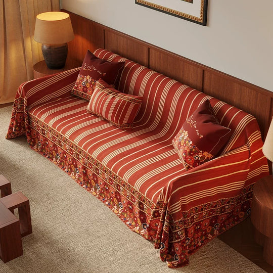 Four Season Red Couch Cover – Stylish, Cat-Proof &amp; Dog-Friendly Sofa Protector