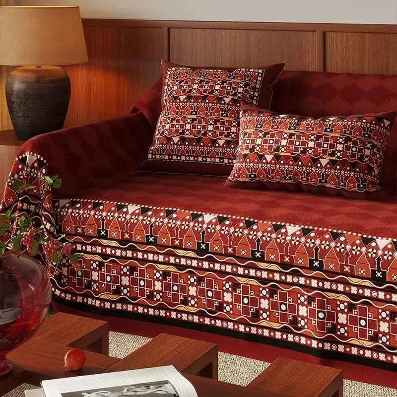 Four Season Red Couch Cover – Stylish, Cat-Proof & Dog-Friendly Sofa Protector