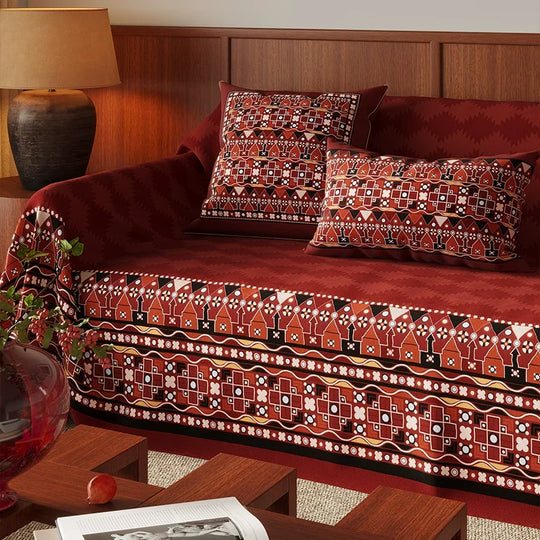 Four Season Red Couch Cover – Stylish, Cat-Proof &amp; Dog-Friendly Sofa Protector