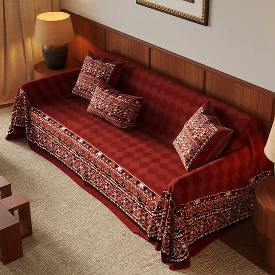 Four Season Red Couch Cover – Stylish, Cat-Proof &amp; Dog-Friendly Sofa Protector