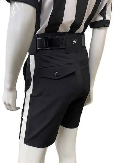 NEW - Honig's Lightweight Poly/Spandex Football Short Black w/White Stripe