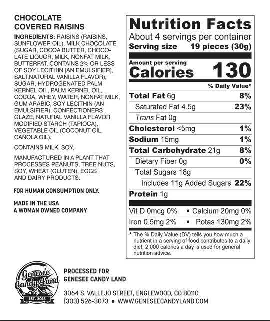 Manatee Munchies (Chocolate Covered Raisins)