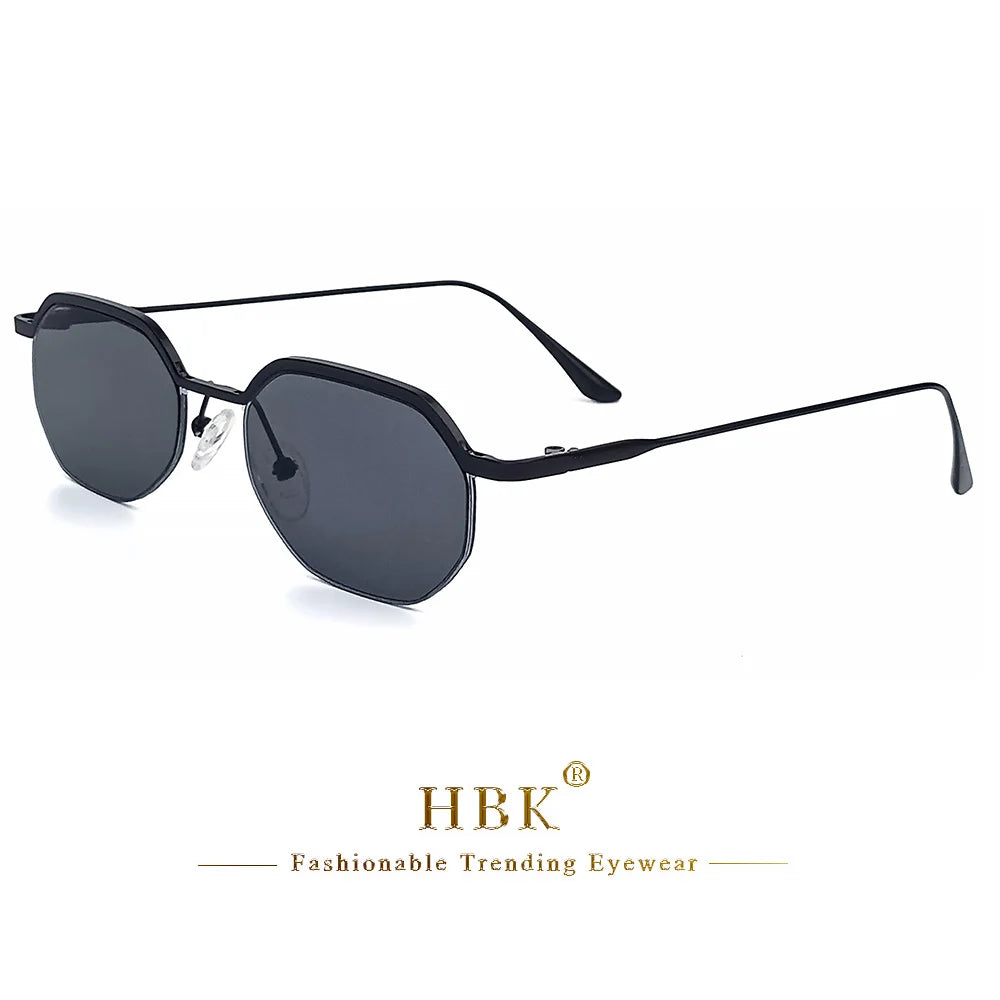 HBK New Retro Small Frame Sunglasses Men Polygonal Lenses Sun Glasses Women Activities Travel Party Eyewear Women Summer Style