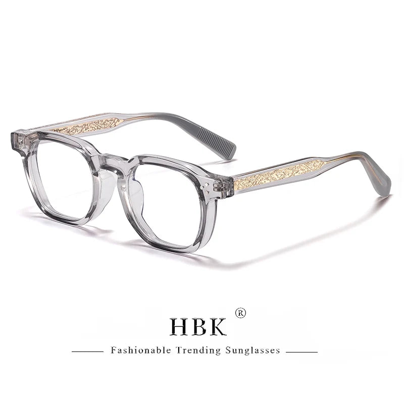 HBK  Square Flat Light Glasses for Men Women Retro TR Frame Eyeglass High-Quality Eyewear Minimalist Match Ideal Gifts