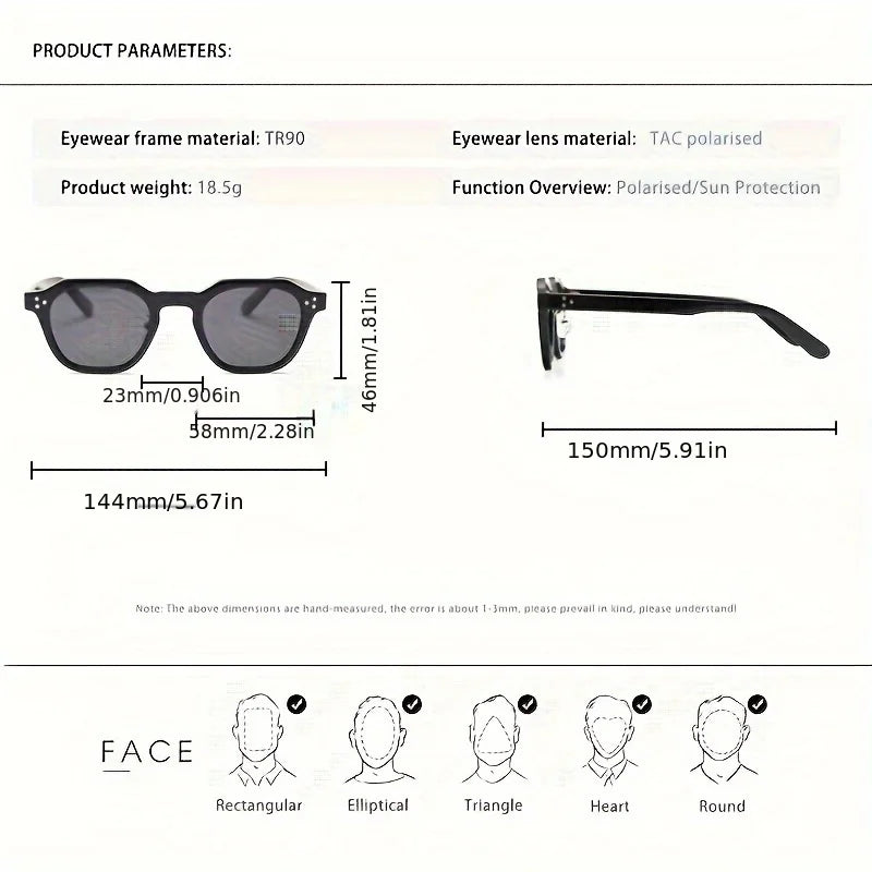 HBK Retro Polarized Sunglasses for Men Women New High Quality Eyewear Outdoor Sport Driving Travel Lunette De Soleil Homme UV400