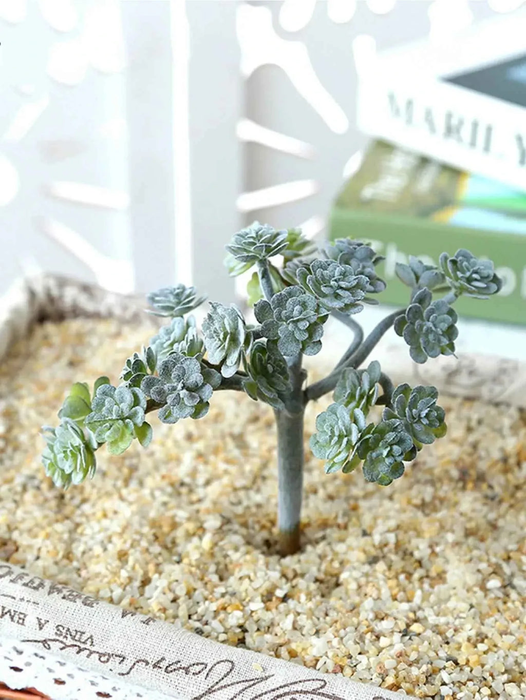 Faux Green Sedum Succulent Pick Plastic Aritificial Encrinite Succulent Spring Plants Home Decor Office Plant Landscaping