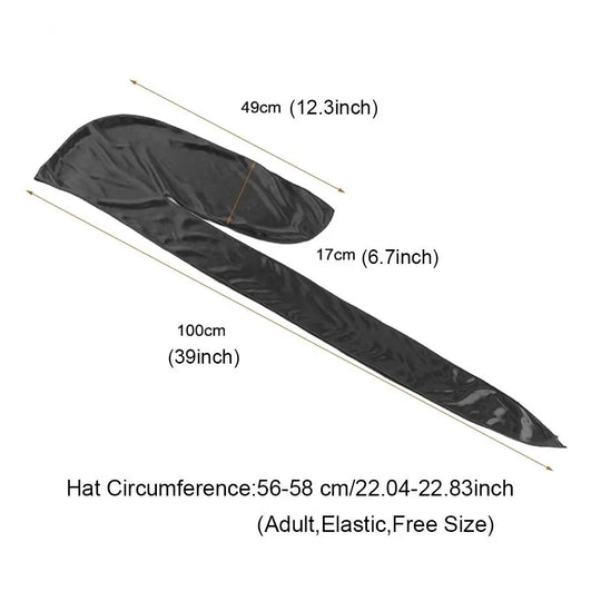 Adjustable Men Women Chemo Cap Pre-Tied Headwrap Bandana Silk Durag Pirate Hat Turban Hijab