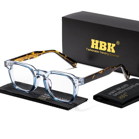 HBK  Square Flat Light Glasses for Men Women Retro TR Frame Eyeglass High-Quality Eyewear Minimalist Match Ideal Gifts