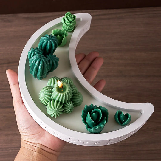 DIY Star Moon Plaster Tray Silicone Mold Creative Jewelry storage Plate Storage Box Flowerpot Ornament Making Mold Home Decor