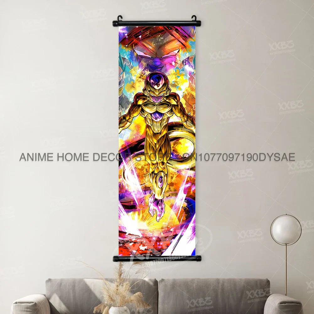 Dragon Ball Posters Anime Figures Wall Art Frieza Home Decor VegetaIII Scrolls Picture Goku Hanging Painting Son Gohan Wallpaper