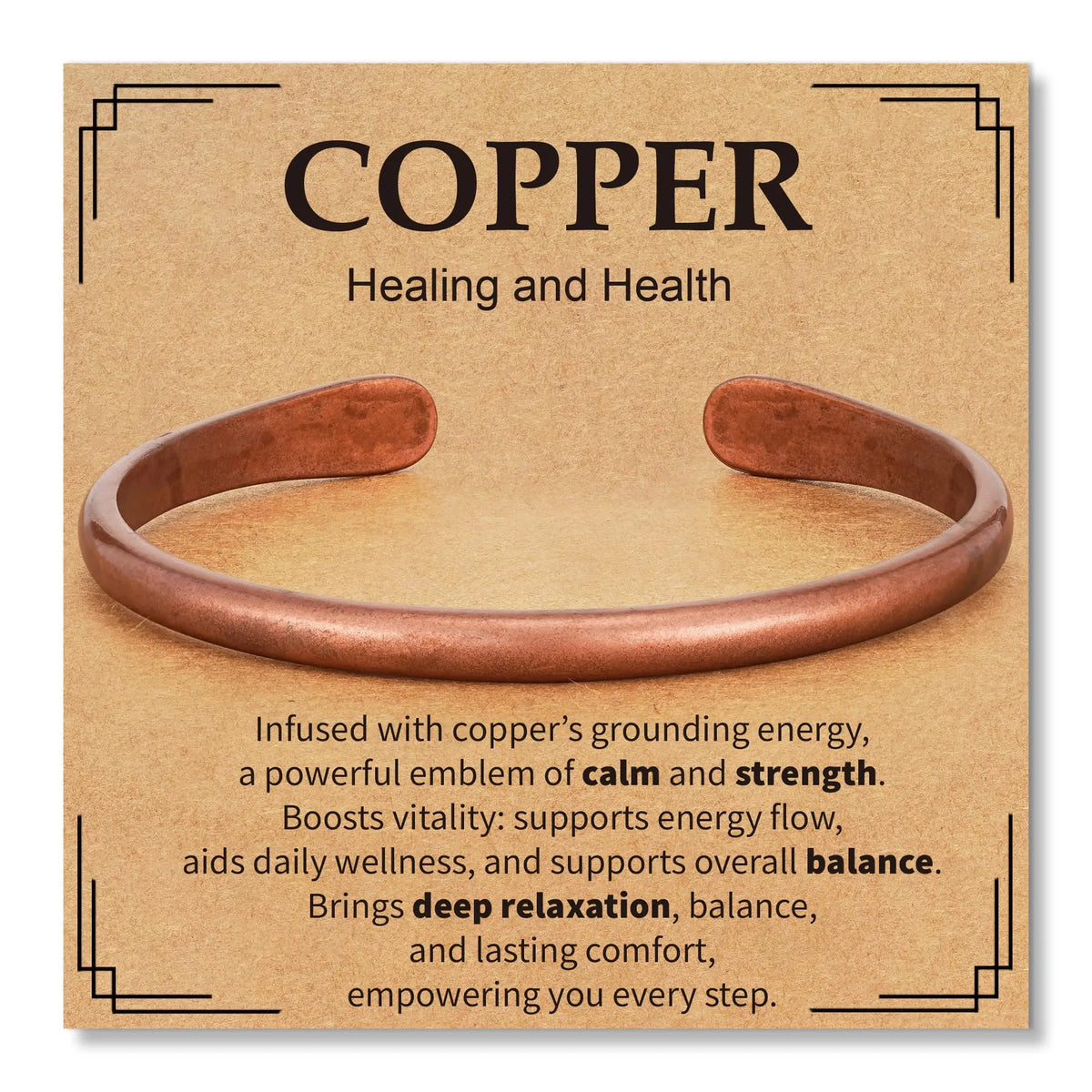 Adjustable Pure Copper Bracelets for Men and Women - Healing Cuff Jewelry