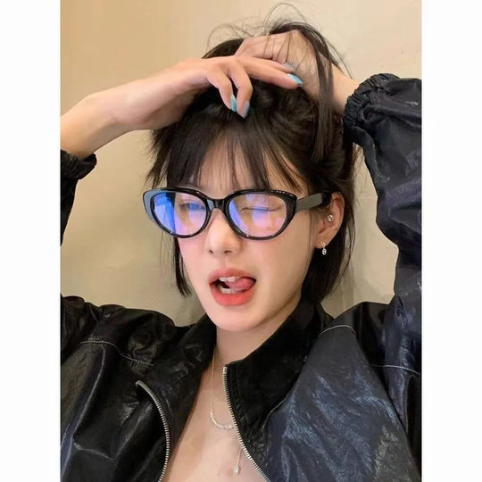 Retro Myopia Glasses Anti-blue Light Cat Eye Flat Mirror HD Nearsighted Eyeglasses Unisex Diopter 0 -0.5 -1.0 -1.5 -2.0 To -4.0