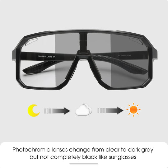 2 Packs Photochromic Riding Cycling Sunglasses Mtb Cycling Glasses Goggles Bicycle Mountain Bike Men&