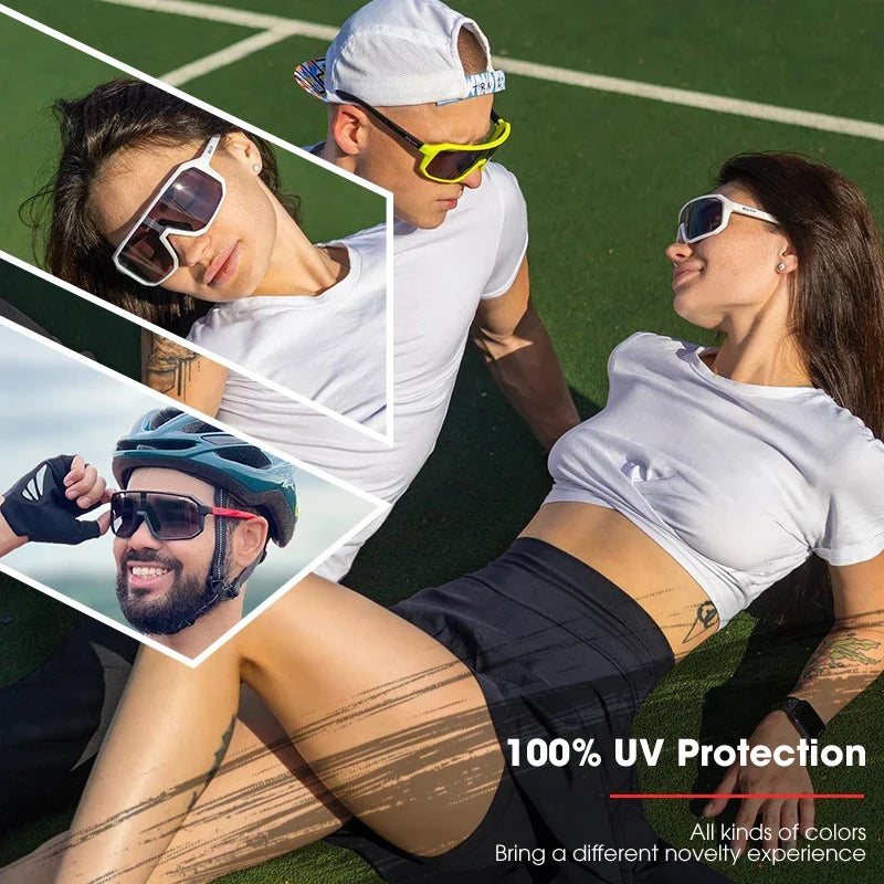 2 Packs Photochromic Riding Cycling Sunglasses Mtb Cycling Glasses Goggles Bicycle Mountain Bike Men&