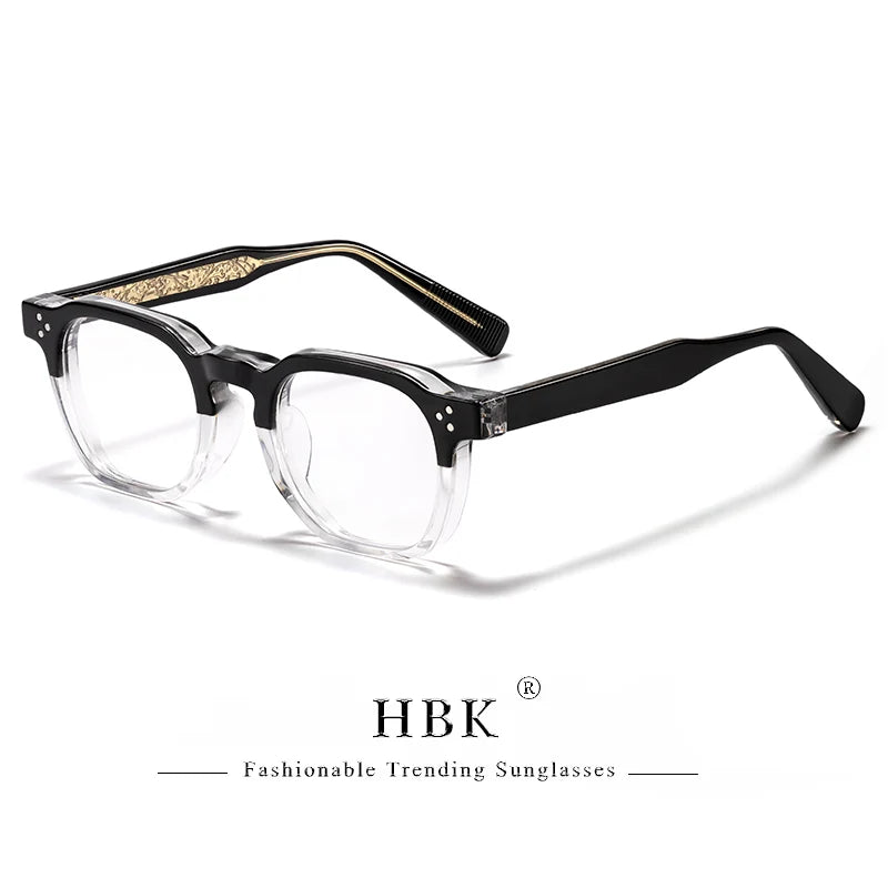 HBK  Square Flat Light Glasses for Men Women Retro TR Frame Eyeglass High-Quality Eyewear Minimalist Match Ideal Gifts
