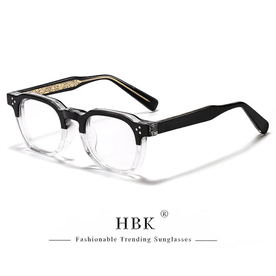 HBK  Square Flat Light Glasses for Men Women Retro TR Frame Eyeglass High-Quality Eyewear Minimalist Match Ideal Gifts