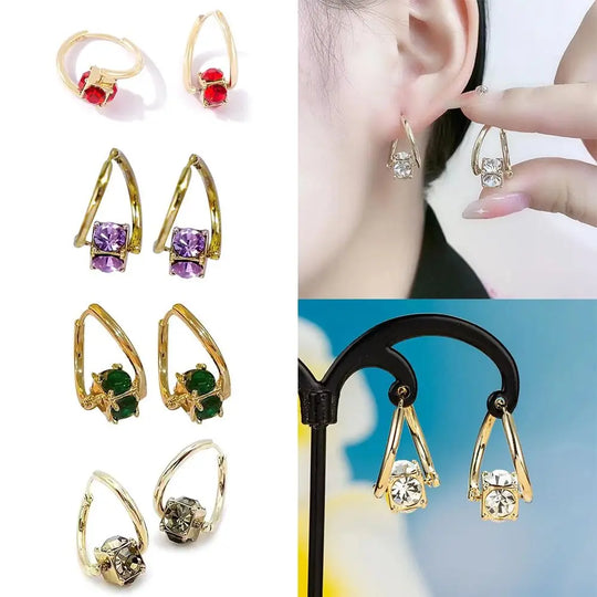 1 Pair Copper Magnetherapy Germanium Earrings Colorful Lymphvity Magnetherapy Earring Luxury Weight Loss Earring Women