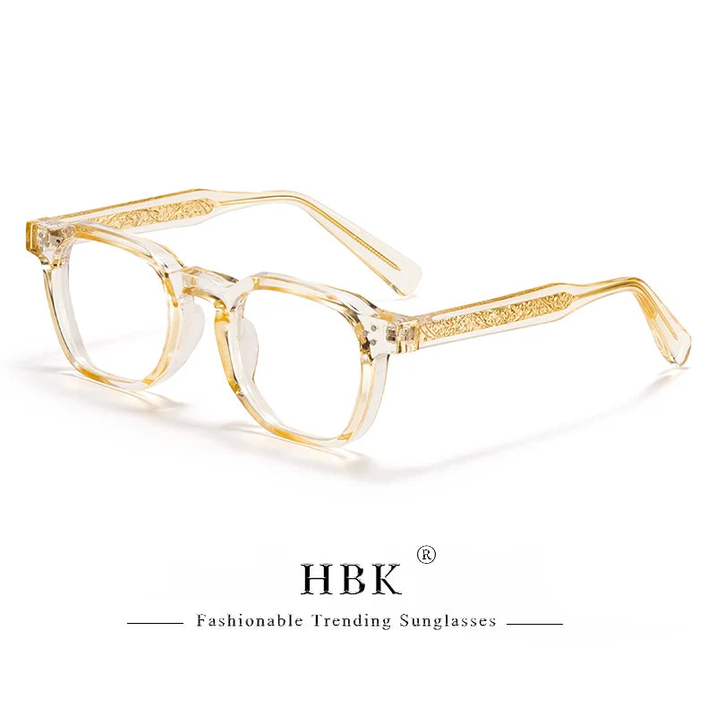 HBK  Square Flat Light Glasses for Men Women Retro TR Frame Eyeglass High-Quality Eyewear Minimalist Match Ideal Gifts
