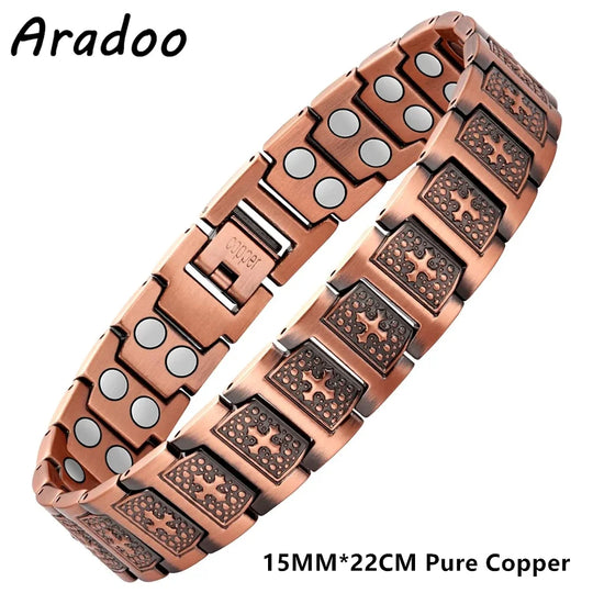 ARADOO Vintage Pure Copper Cross Men&