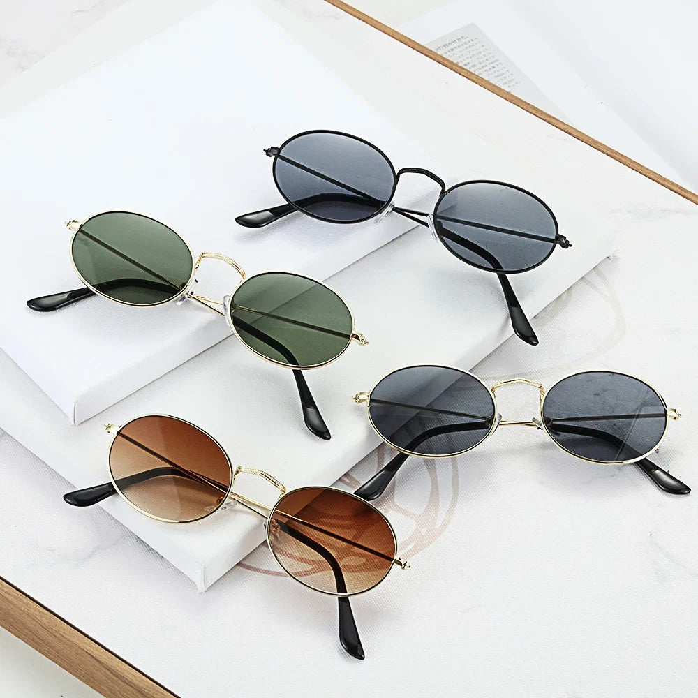 Summer Retro Small Oval Sunglasses Ladies Vintage Shades Cat Eye Sun Glasses Men Women Rectangular Eyeglasses Protection 400UV