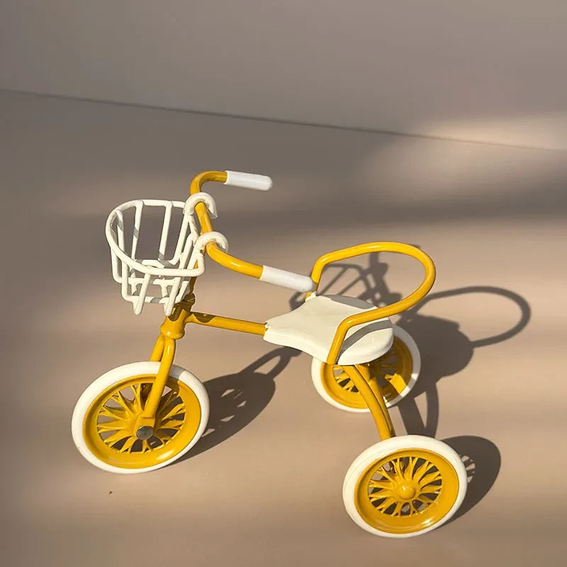 Miniature Iron Tricycle — Realistic Outdoor Bicycle, BJD/OB11 Accessory, Christmas, Thanksgiving, Graduation Gift, Home Decor