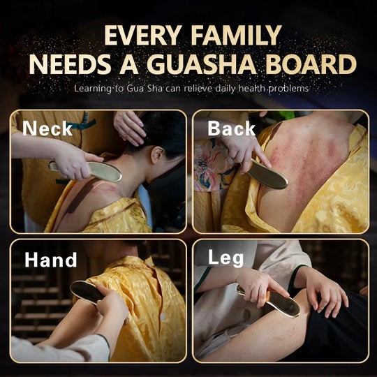 Brass Hufu bian guasha board whole body massage tool back neck meridians dedicated pure copper metal scraping massager