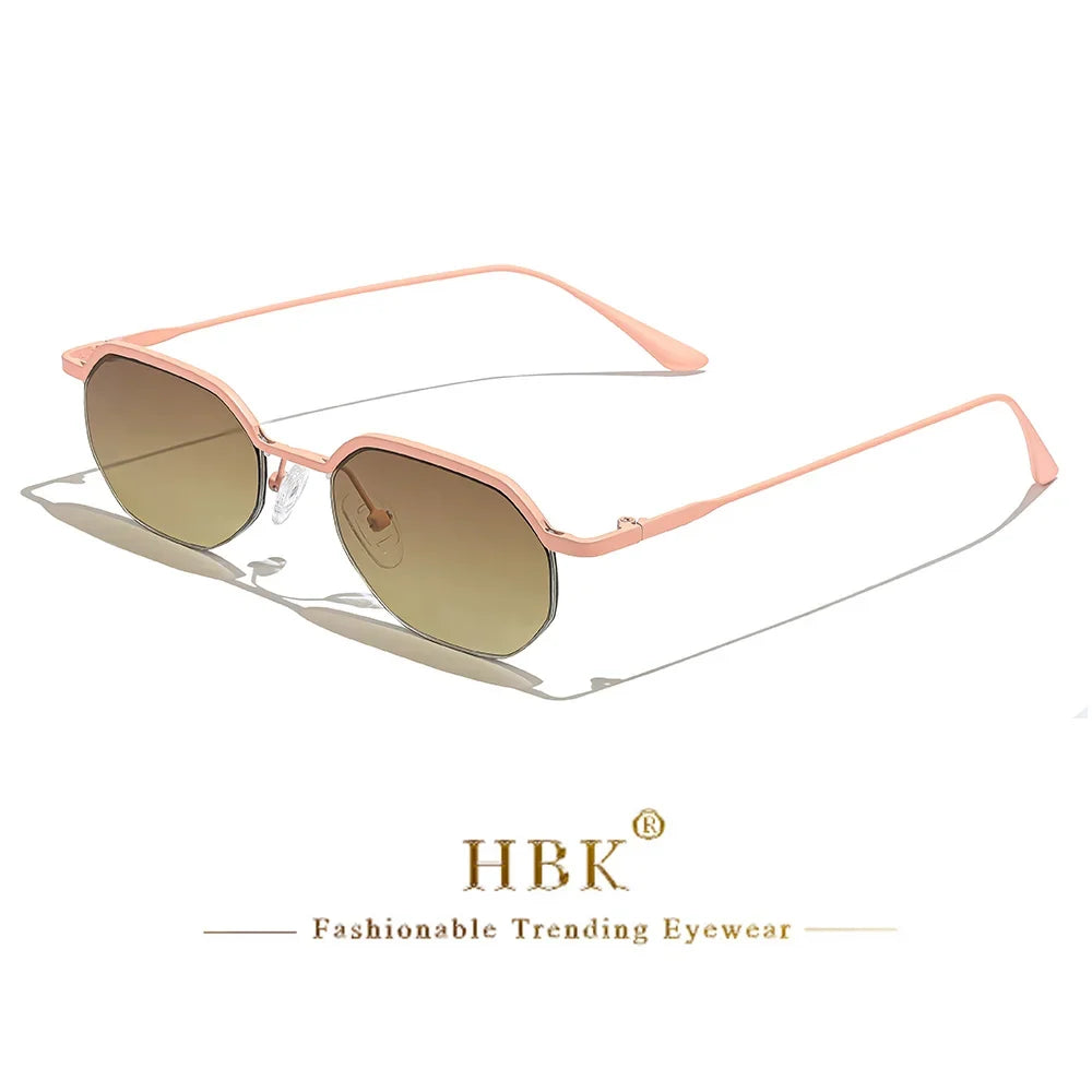 HBK New Retro Small Frame Sunglasses Men Polygonal Lenses Sun Glasses Women Activities Travel Party Eyewear Women Summer Style