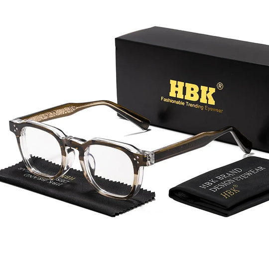 HBK  Square Flat Light Glasses for Men Women Retro TR Frame Eyeglass High-Quality Eyewear Minimalist Match Ideal Gifts