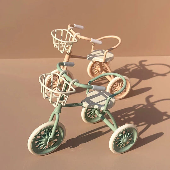 Miniature Iron Tricycle — Realistic Outdoor Bicycle, BJD/OB11 Accessory, Christmas, Thanksgiving, Graduation Gift, Home Decor